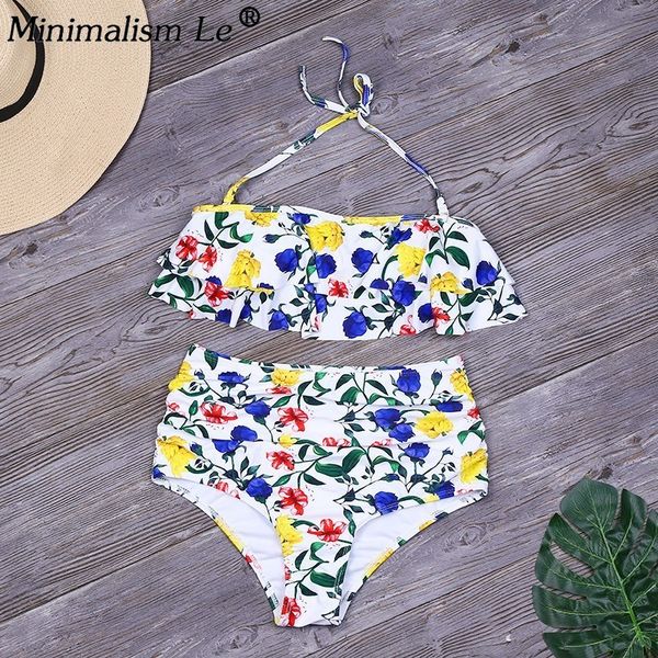 minimalism le floral halter bikini high waist swimsuit backless women swimwear ruffle bathing suit 2019 new style, White;black
minimalism le floral halter bikini high waist swimsuit backless women swimwear ruffle bathing suit 2019 new style, White;black
