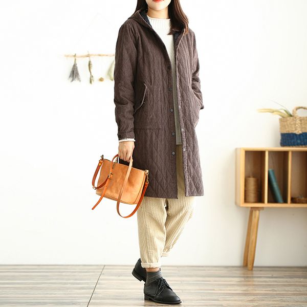johnature 2019 new leisure retro corduroy hooded cotton coat autumn winter loose comfortable single breasted women warm coats, Black
johnature 2019 new leisure retro corduroy hooded cotton coat autumn winter loose comfortable single breasted women warm coats, Black