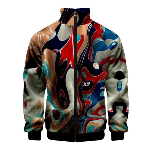 men's winter casual 3d print zipper sportswear long sleeve coat jacket outwear winter jacket men erkek mont, Black;brown