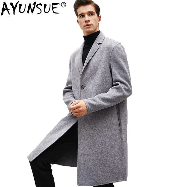 ayunsue double-faced 100% wool coat men korean overcoat spring autumn long jacket mens coats and jackets abrigo hombre kj1496, Black
ayunsue double-faced 100% wool coat men korean overcoat spring autumn long jacket mens coats and jackets abrigo hombre kj1496, Black