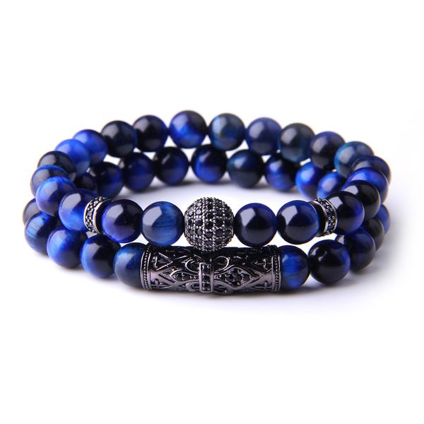 2 pcs group bracelets for women men fashion cz ball charm bangle femme polished blue tiger eye stone beads bracelets men jewelry, Black
2 pcs group bracelets for women men fashion cz ball charm bangle femme polished blue tiger eye stone beads bracelets men jewelry, Black