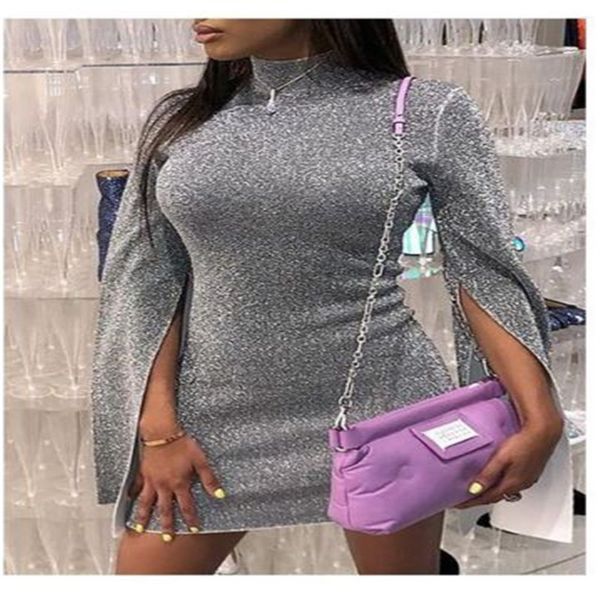 2019 new style fashion women sequin high neck slit sleeve turtleneck solid dress mini pencil clubwear, Black;gray
2019 new style fashion women sequin high neck slit sleeve turtleneck solid dress mini pencil clubwear, Black;gray
