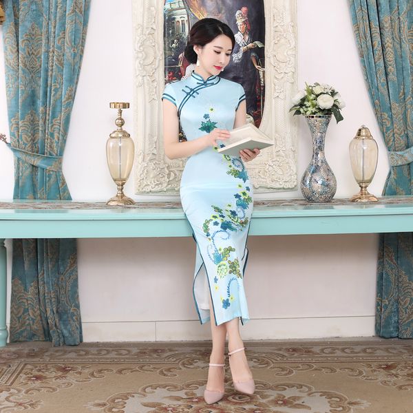 exquisite women's summer short sleeve chinese daily improved elegant soft satin cheongsam show evening dress chi-pao, Red
exquisite women's summer short sleeve chinese daily improved elegant soft satin cheongsam show evening dress chi-pao, Red