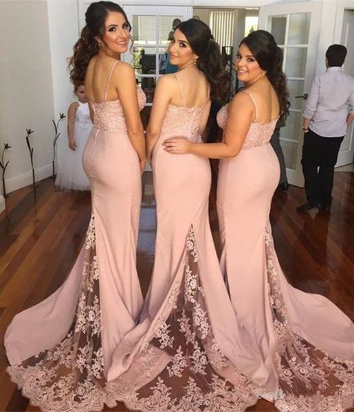 2020 new spaghetti straps lace mermaid bridesmaid dresses lace appliqued floor length wedding party guest bridesmaids dresses 4628, White;pink
2020 new spaghetti straps lace mermaid bridesmaid dresses lace appliqued floor length wedding party guest bridesmaids dresses 4628, White;pink