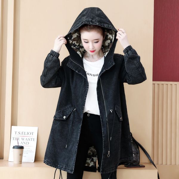 winter women denim coat 2019 new thickening camouflage quilted denim jackets female medium long hooded cotton outerwear jia502, Black
winter women denim coat 2019 new thickening camouflage quilted denim jackets female medium long hooded cotton outerwear jia502, Black