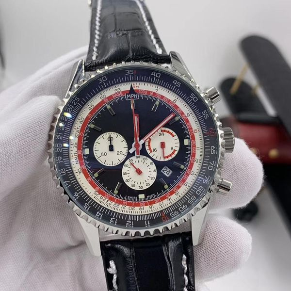 rotating bezel navitimer 1 chronometer quartz staring mens watch contrasting working subdials slide rule markers legible black dial watch, Slivery;brown
rotating bezel navitimer 1 chronometer quartz staring mens watch contrasting working subdials slide rule markers legible black dial watch, Slivery;brown