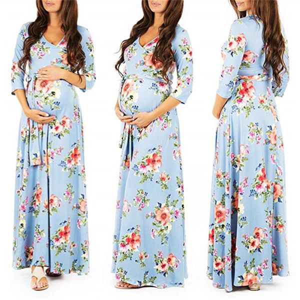 robe femme enceinte women sashes v neck 3/4 sleeve flower print wrap maxi dress 2020 pregnant women dress, Black;gray
robe femme enceinte women sashes v neck 3/4 sleeve flower print wrap maxi dress 2020 pregnant women dress, Black;gray