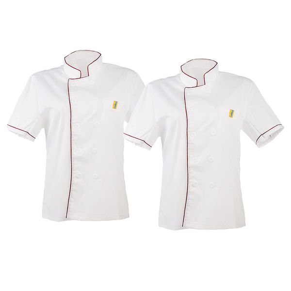 2pcs chef apparel short sleeve red chef jacket coat kitchen waiter uniform, White;black
2pcs chef apparel short sleeve red chef jacket coat kitchen waiter uniform, White;black