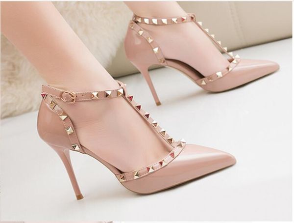 casual designer fashion women pumps white patent leather rock studded spikes rivets point toe strappy high heels shoes wedding heels brand, Black
casual designer fashion women pumps white patent leather rock studded spikes rivets point toe strappy high heels shoes wedding heels brand, Black