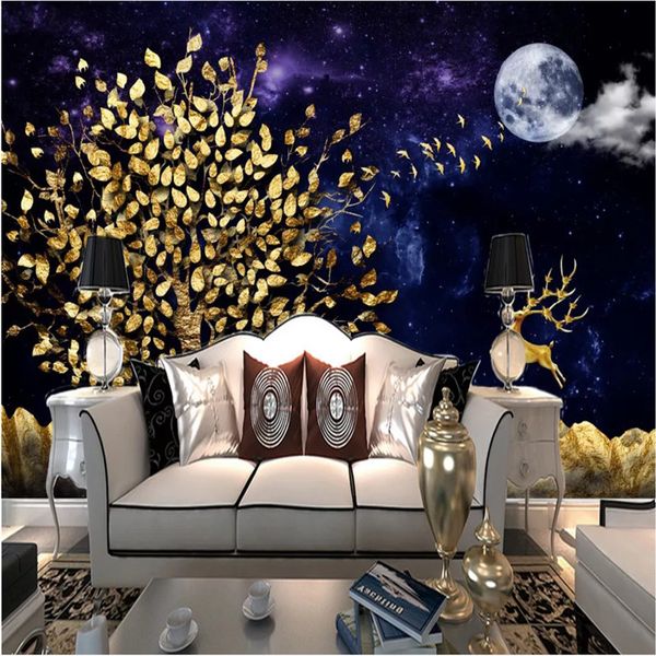 luxury home decor gold foil forest elk starry sky backdground mural wallpapers for living room wall paper 3d papel de parede
luxury home decor gold foil forest elk starry sky backdground mural wallpapers for living room wall paper 3d papel de parede