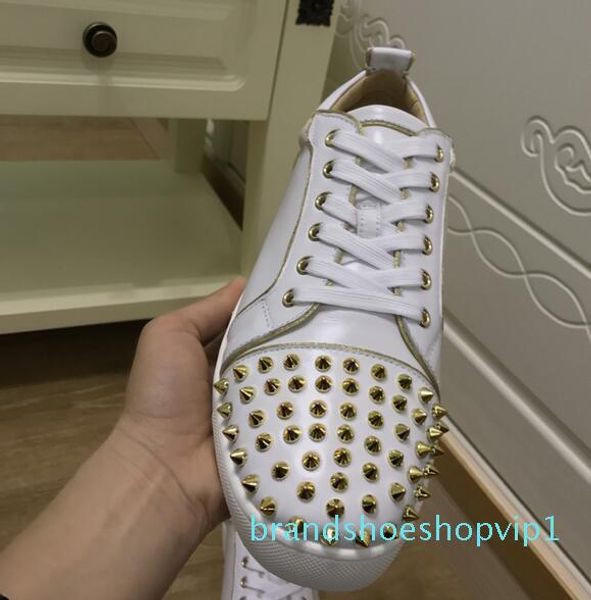 low gold spikes aurelien sneakers flat women,men red bottom shoes perfect quality casual outdoor trainer perfect giftt05, Black
low gold spikes aurelien sneakers flat women,men red bottom shoes perfect quality casual outdoor trainer perfect giftt05, Black