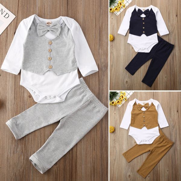 gentleman spring formal long sleeve bodysuit bow pants clothing outfits costume 2pcs newborn infant baby boys clothes set, White
gentleman spring formal long sleeve bodysuit bow pants clothing outfits costume 2pcs newborn infant baby boys clothes set, White