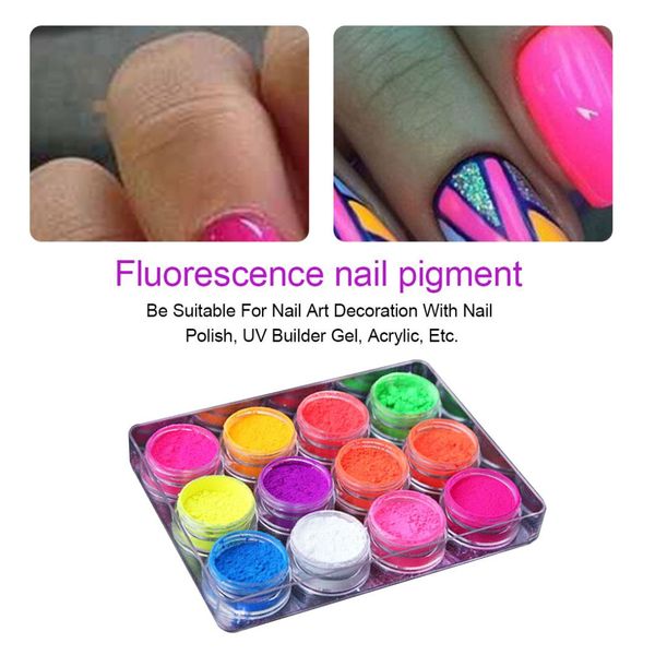 12pcs/set neon pigment fluorescence effect nail glitter fluorescent color powder nail polish dust uv gel decorations, Silver;gold
12pcs/set neon pigment fluorescence effect nail glitter fluorescent color powder nail polish dust uv gel decorations, Silver;gold