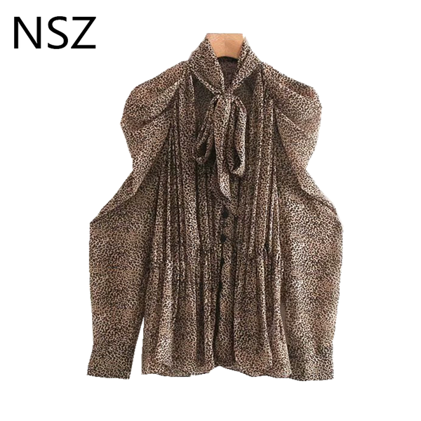 nsz women animal print leopard blouse long sleeve bow tied fashion vintage shirt deep v neck female peplum blusa camisa, White
nsz women animal print leopard blouse long sleeve bow tied fashion vintage shirt deep v neck female peplum blusa camisa, White