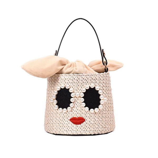 women pail crossbody chain strap facial make up pattern beads decor lady handbag f42a
women pail crossbody chain strap facial make up pattern beads decor lady handbag f42a