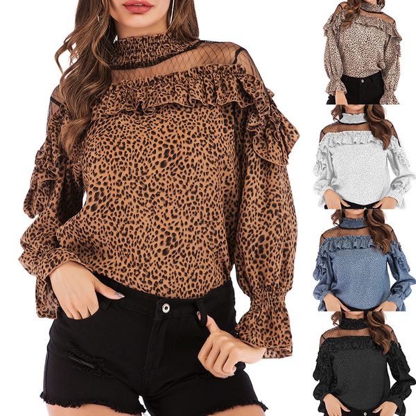 leopard print mesh chiffon blouse spring summer shirt for women ladies 2020 casual long sleeve choker neck ruffle clothes, White
leopard print mesh chiffon blouse spring summer shirt for women ladies 2020 casual long sleeve choker neck ruffle clothes, White