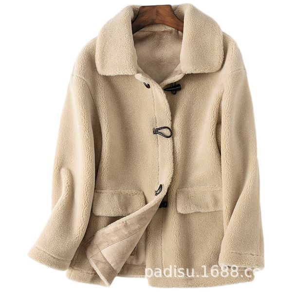 streetwear wool jacket autumn winter coat women clothes 2019 real fur coat korean vintage sheep shearling suede lining 3305, Black
streetwear wool jacket autumn winter coat women clothes 2019 real fur coat korean vintage sheep shearling suede lining 3305, Black