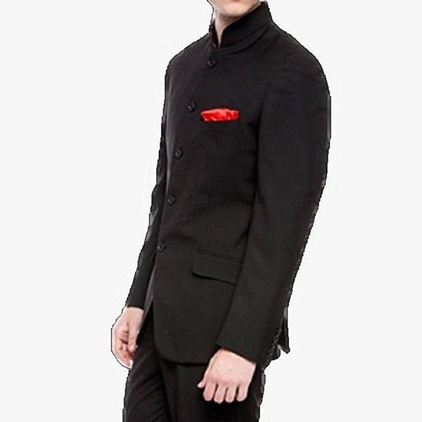 vintage black groom tuxedos for wedding wear chinese style single breasted two piece dinner party men suits jacket pants, Black;gray
vintage black groom tuxedos for wedding wear chinese style single breasted two piece dinner party men suits jacket pants, Black;gray