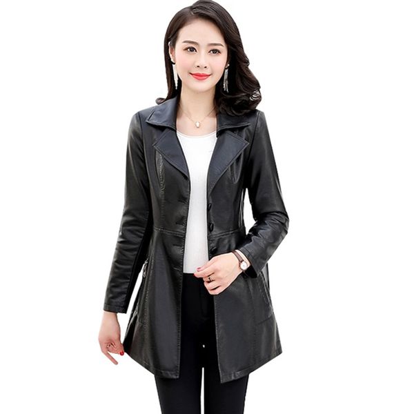 2019 women autumn winter pu leather windbreaker jacket high-end slim bomber leather jacket female plus size4xl casual coats, Black
2019 women autumn winter pu leather windbreaker jacket high-end slim bomber leather jacket female plus size4xl casual coats, Black