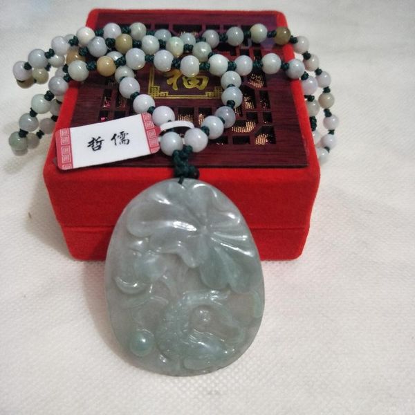 zheru jewelry pure natural jadeite light green lotus fish pendant tricolor jadeite bead necklace a-level national certificate, Silver
zheru jewelry pure natural jadeite light green lotus fish pendant tricolor jadeite bead necklace a-level national certificate, Silver