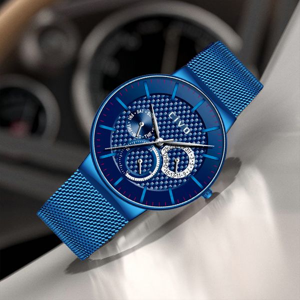 civo mens sport quartz watch date waterproof watches male mesh strap fashion wristwatch multifunctional clock reloj hombre, Slivery;brown
civo mens sport quartz watch date waterproof watches male mesh strap fashion wristwatch multifunctional clock reloj hombre, Slivery;brown