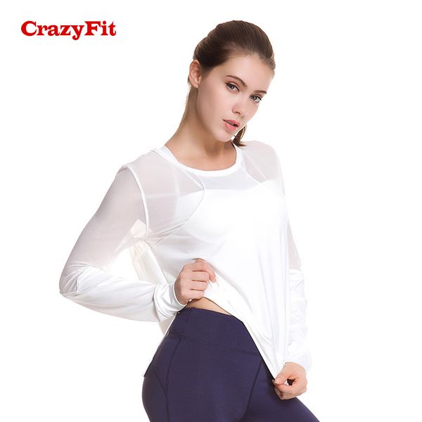 crazyfit mesh yoga sports for fitness long sleeve loose shirt fitness women 2018 new gym workout running active wear clothes, White;red
crazyfit mesh yoga sports for fitness long sleeve loose shirt fitness women 2018 new gym workout running active wear clothes, White;red
