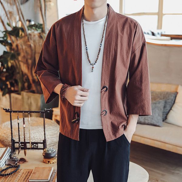 men's wear chinese clothing 2018 spring and summer-men loose casual chinese-style cotton linen thin toggle cardigan kimono, Black;brown
men's wear chinese clothing 2018 spring and summer-men loose casual chinese-style cotton linen thin toggle cardigan kimono, Black;brown