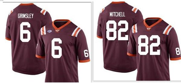 custom va tech hokies j.mitchell #82 hezekiah grimsley #6 real full embroidery college jersey size s-4xl or custom any name or number jersey, Black;red
custom va tech hokies j.mitchell #82 hezekiah grimsley #6 real full embroidery college jersey size s-4xl or custom any name or number jersey, Black;red