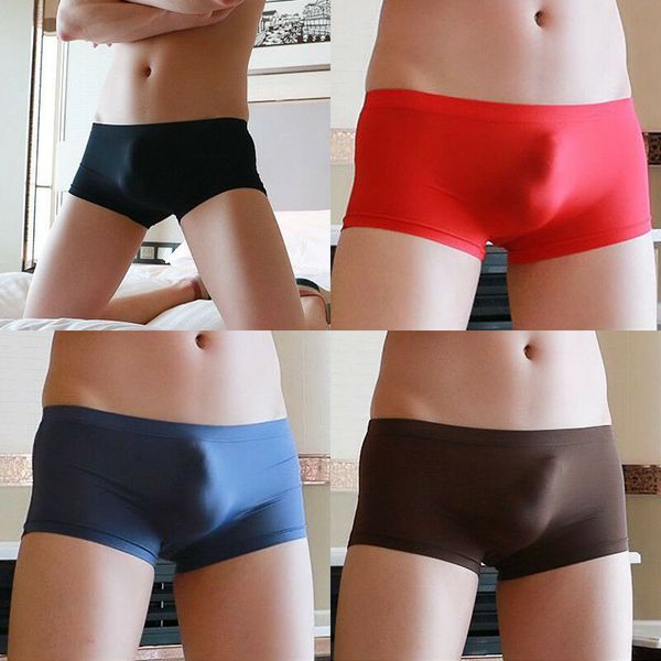 mens seamless ice silk boxers solid u pouch breathable male underwear thin cueca calzoncillos transparent man underpants, Black;white
mens seamless ice silk boxers solid u pouch breathable male underwear thin cueca calzoncillos transparent man underpants, Black;white