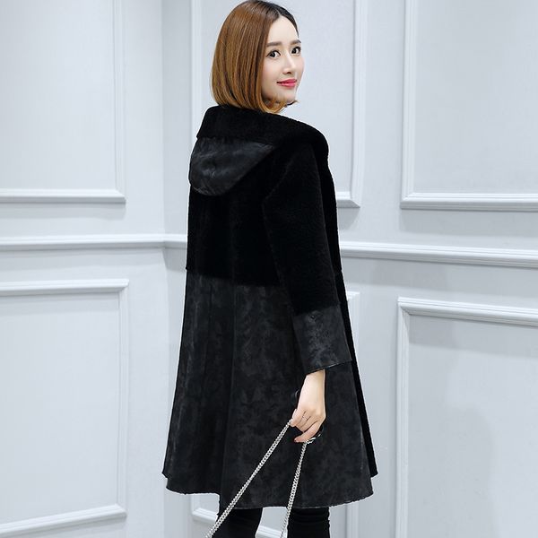 sheep shearling jacket women 2020 autumn winter real wool fur coats hooded double-faced outwerwear plus size 4xl ot3780, Black
sheep shearling jacket women 2020 autumn winter real wool fur coats hooded double-faced outwerwear plus size 4xl ot3780, Black