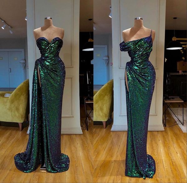 emerald green hunter mermaid prom dresses 2019 high split sequined formal evening gowns robe de soiree abendkleider, Black
emerald green hunter mermaid prom dresses 2019 high split sequined formal evening gowns robe de soiree abendkleider, Black
