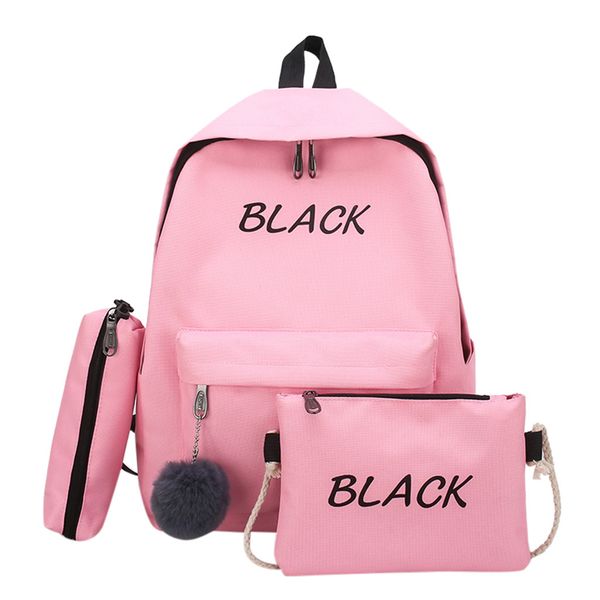 school bags for teenage simple style three-piece hair ball canvas backpack shoulder bag mochila feminina plecak#t2
school bags for teenage simple style three-piece hair ball canvas backpack shoulder bag mochila feminina plecak#t2