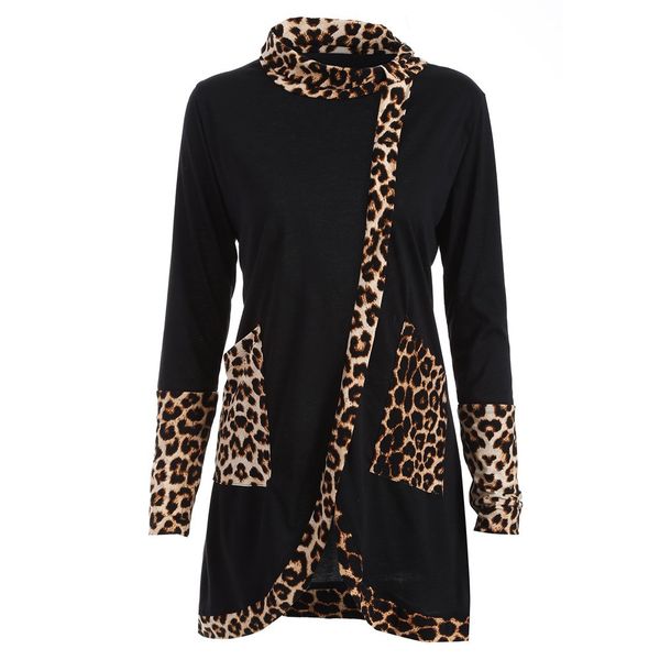 women casual fashion leopard print cowl neck long sleeve patchwork shirt blouse women winter sweatshirt sudaderas mujer, Black;brown
women casual fashion leopard print cowl neck long sleeve patchwork shirt blouse women winter sweatshirt sudaderas mujer, Black;brown