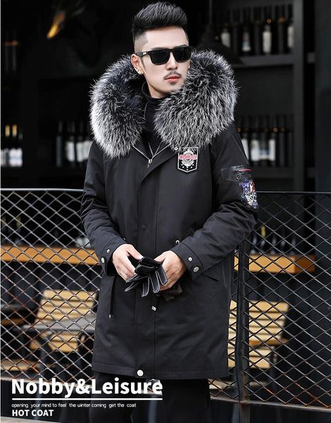 2018 new men winter jacket with raccoon fur collar and raccoon fur inside warm winter coat, Tan;black
2018 new men winter jacket with raccoon fur collar and raccoon fur inside warm winter coat, Tan;black