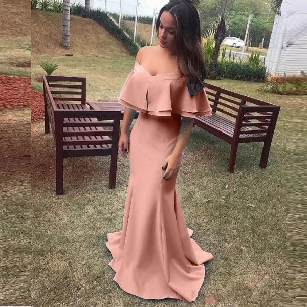 spring summer mermaid bridesmaid dresses long off the shoulder satin wedding party dress zipper back capped prom dress vestidos, White;pink
spring summer mermaid bridesmaid dresses long off the shoulder satin wedding party dress zipper back capped prom dress vestidos, White;pink