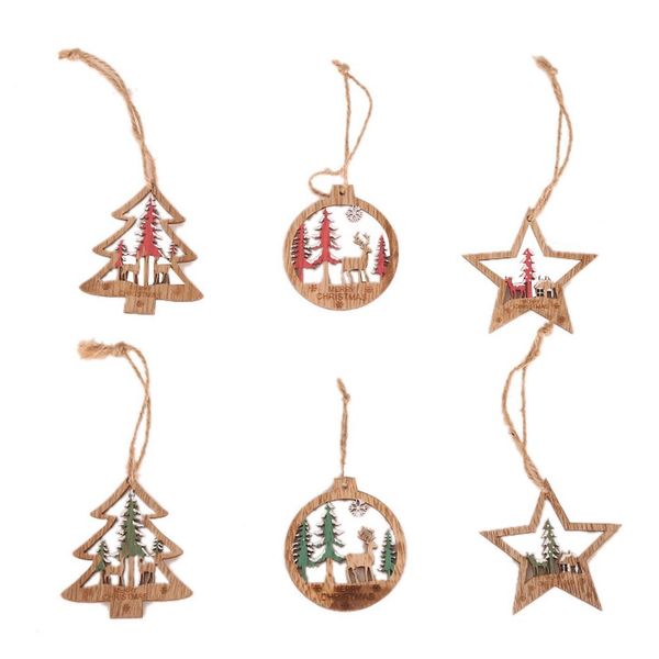 6pcs christmas tree three-dimensional hollow deer pendant color wooden round ornament
6pcs christmas tree three-dimensional hollow deer pendant color wooden round ornament