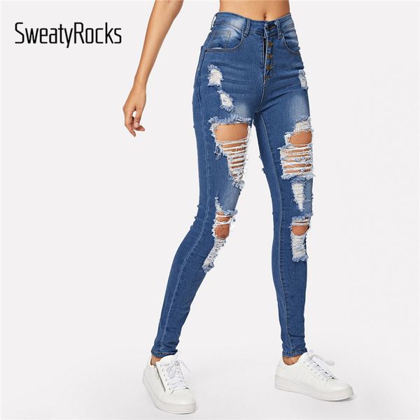 sweatyrocks ripped faded wash button skinny jeans active wear women blue casual denim pants 2019 autumn casual long jeans
sweatyrocks ripped faded wash button skinny jeans active wear women blue casual denim pants 2019 autumn casual long jeans