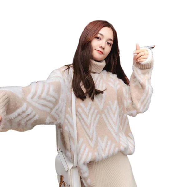 2019 christmas woman knitting garment concise chic sweet autumn beharajuku pullover turtleneck truien dames korean sweater, White;black
2019 christmas woman knitting garment concise chic sweet autumn beharajuku pullover turtleneck truien dames korean sweater, White;black