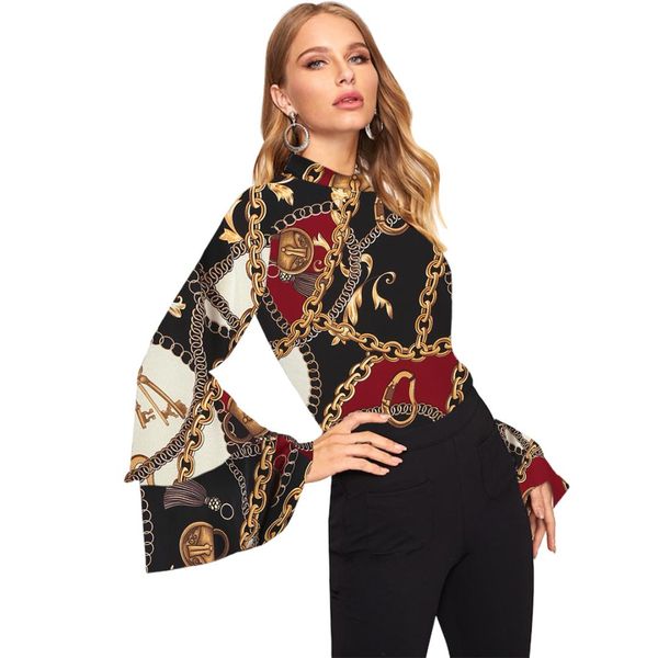 women fashion long sleeve office lady o-neck chiffon blouse shirt print ing, White
women fashion long sleeve office lady o-neck chiffon blouse shirt print ing, White