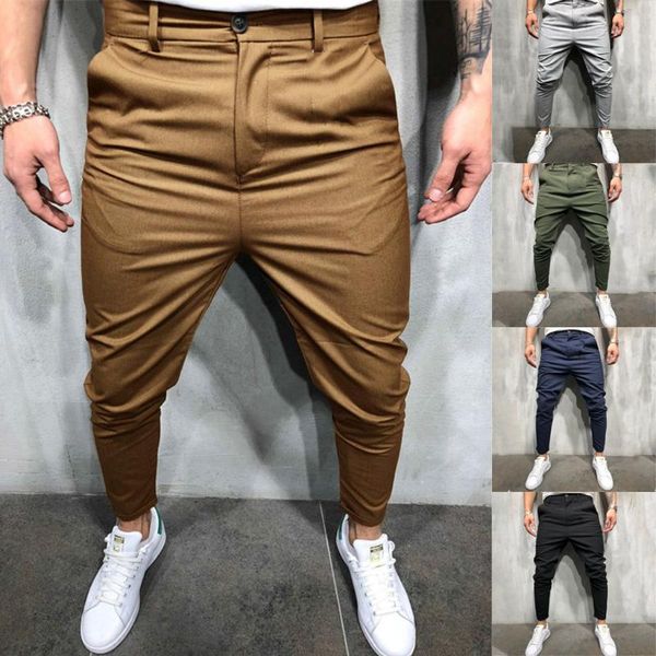 fashion men's slim pure color bandage casual smart-pants drawstring pencil pants casual suit pants, Black
fashion men's slim pure color bandage casual smart-pants drawstring pencil pants casual suit pants, Black