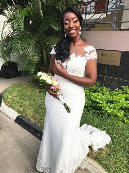 mermaid white wedding dresses cap sleeve sheer neck appliques lace spandex african wedding bridal gowns vestido de noiva
mermaid white wedding dresses cap sleeve sheer neck appliques lace spandex african wedding bridal gowns vestido de noiva