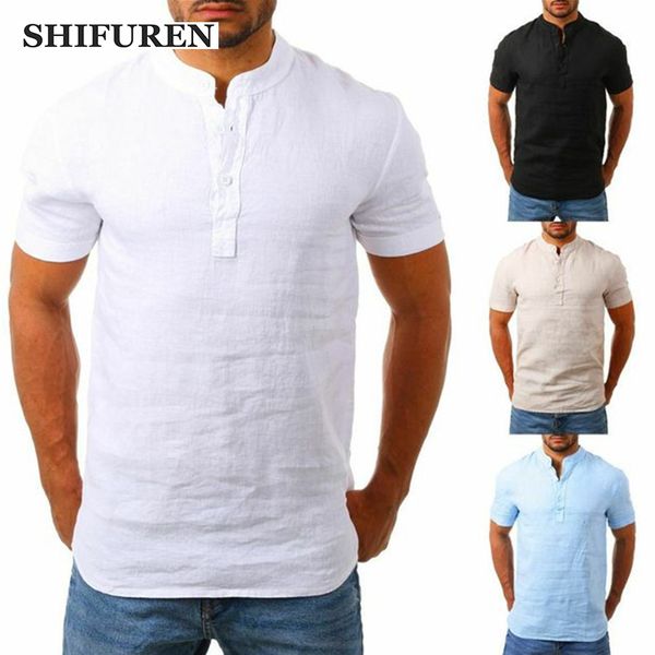 men's casual shirts shifuren men cotton linen short sleeve loose v neck buttons up streetwear retro blouse camisas hombre, White;black
men's casual shirts shifuren men cotton linen short sleeve loose v neck buttons up streetwear retro blouse camisas hombre, White;black