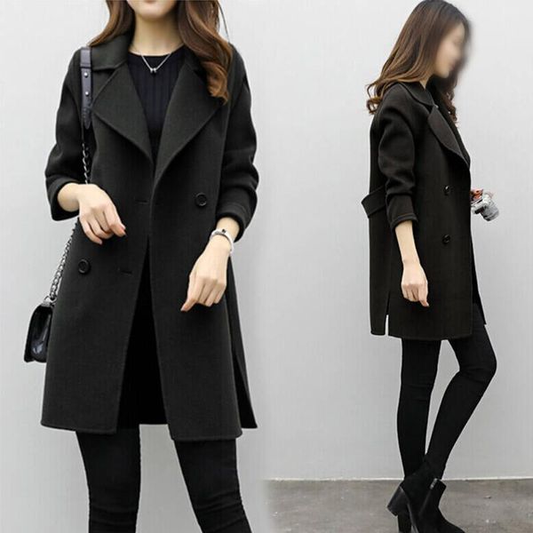 women's wool & blends daily warm korean version slim fit turndown collar women coat solid autumn winter fashion artificial double breas, Black
women's wool & blends daily warm korean version slim fit turndown collar women coat solid autumn winter fashion artificial double breas, Black
