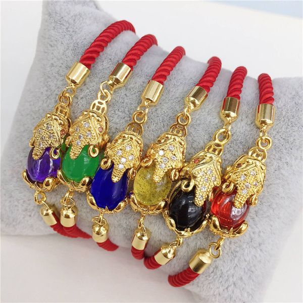 thliveou multicolor corundum stone pixiu red rope chain adjustable bracelet for women gift pulsera gift drop shipping, Golden;silver
thliveou multicolor corundum stone pixiu red rope chain adjustable bracelet for women gift pulsera gift drop shipping, Golden;silver
