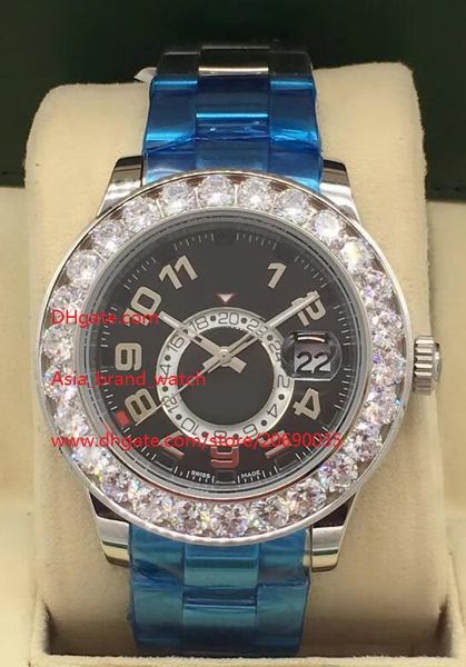 factory maker luxury watch 44mm black dial date gmt working big diamond bezel mechanical automatic mens watches, Slivery;brown
factory maker luxury watch 44mm black dial date gmt working big diamond bezel mechanical automatic mens watches, Slivery;brown