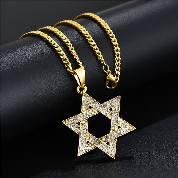 unique magen star of david pendant necklace men women hip hop jewelry full rhinestone fashion 60cm long chain gold trendy punk necklaces, Silver
unique magen star of david pendant necklace men women hip hop jewelry full rhinestone fashion 60cm long chain gold trendy punk necklaces, Silver
