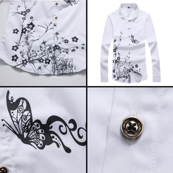 long sleeve casual men print shirt new slim fit male shirts features turn-down collar fashion casual single breasted soft shirts, White;black
long sleeve casual men print shirt new slim fit male shirts features turn-down collar fashion casual single breasted soft shirts, White;black