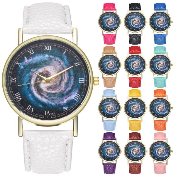 fashion pu leather strap quartz watch universe dial roman numeral watch, Slivery;brown
fashion pu leather strap quartz watch universe dial roman numeral watch, Slivery;brown