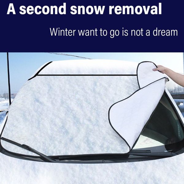 

1pcs 147*120*1cm car windshield snow ice cover dust-proof snow-proof anti-e frost sunshade magnetic mirror protector new