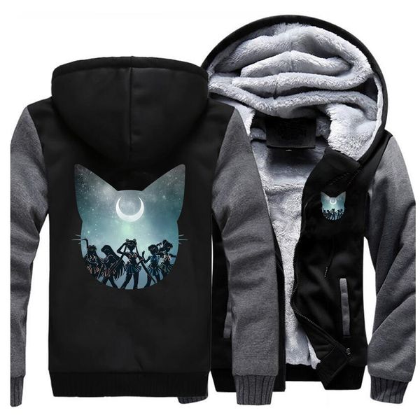 sailor moon jackets men cat japanese anime sweatshirts hoodies winter thick zipper fleece warm coat sportswear outwear plus size, Black
sailor moon jackets men cat japanese anime sweatshirts hoodies winter thick zipper fleece warm coat sportswear outwear plus size, Black
